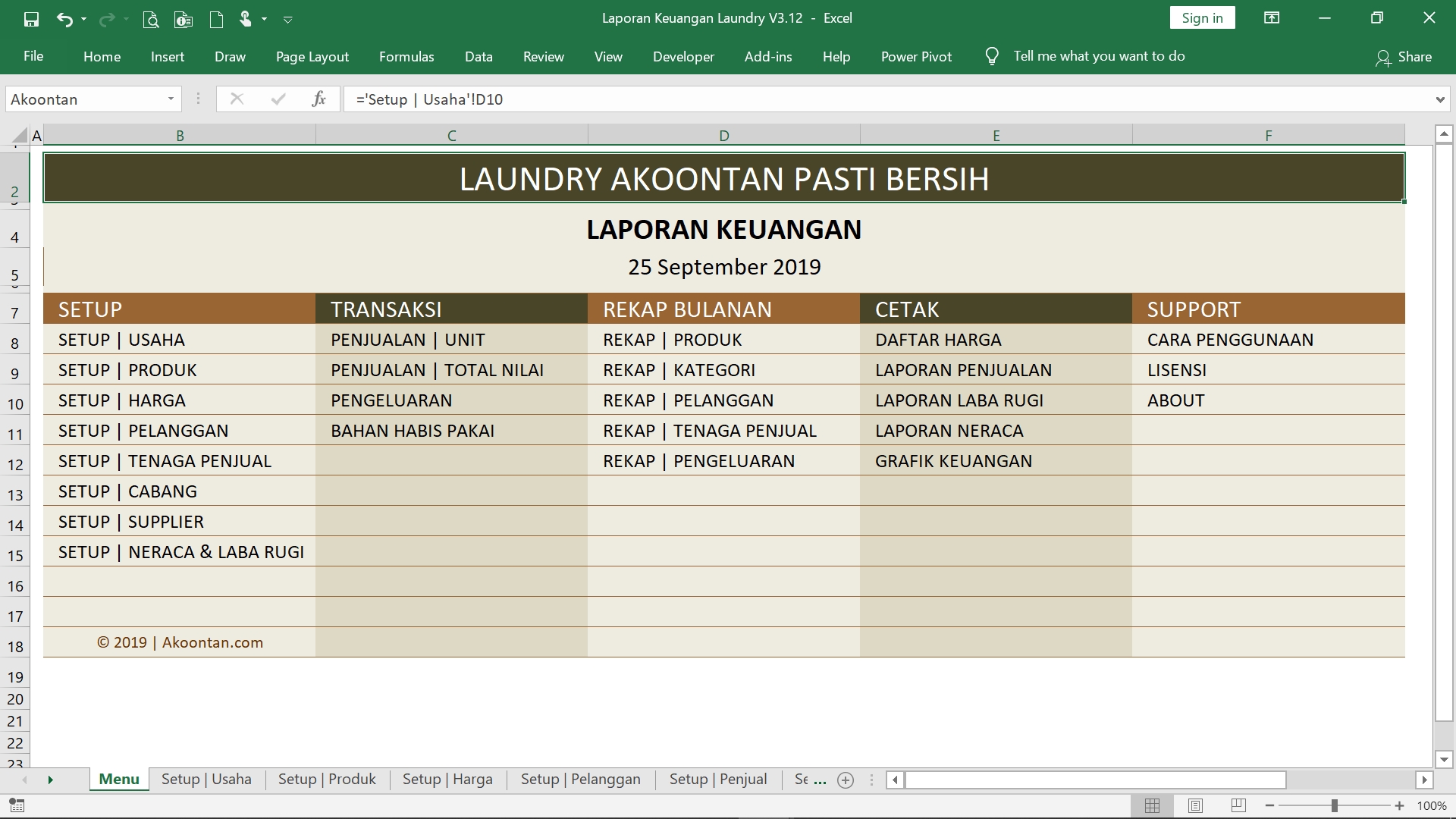 Ak024 Aw Xl Laporan Keuangan Usaha Laundry Akoontan