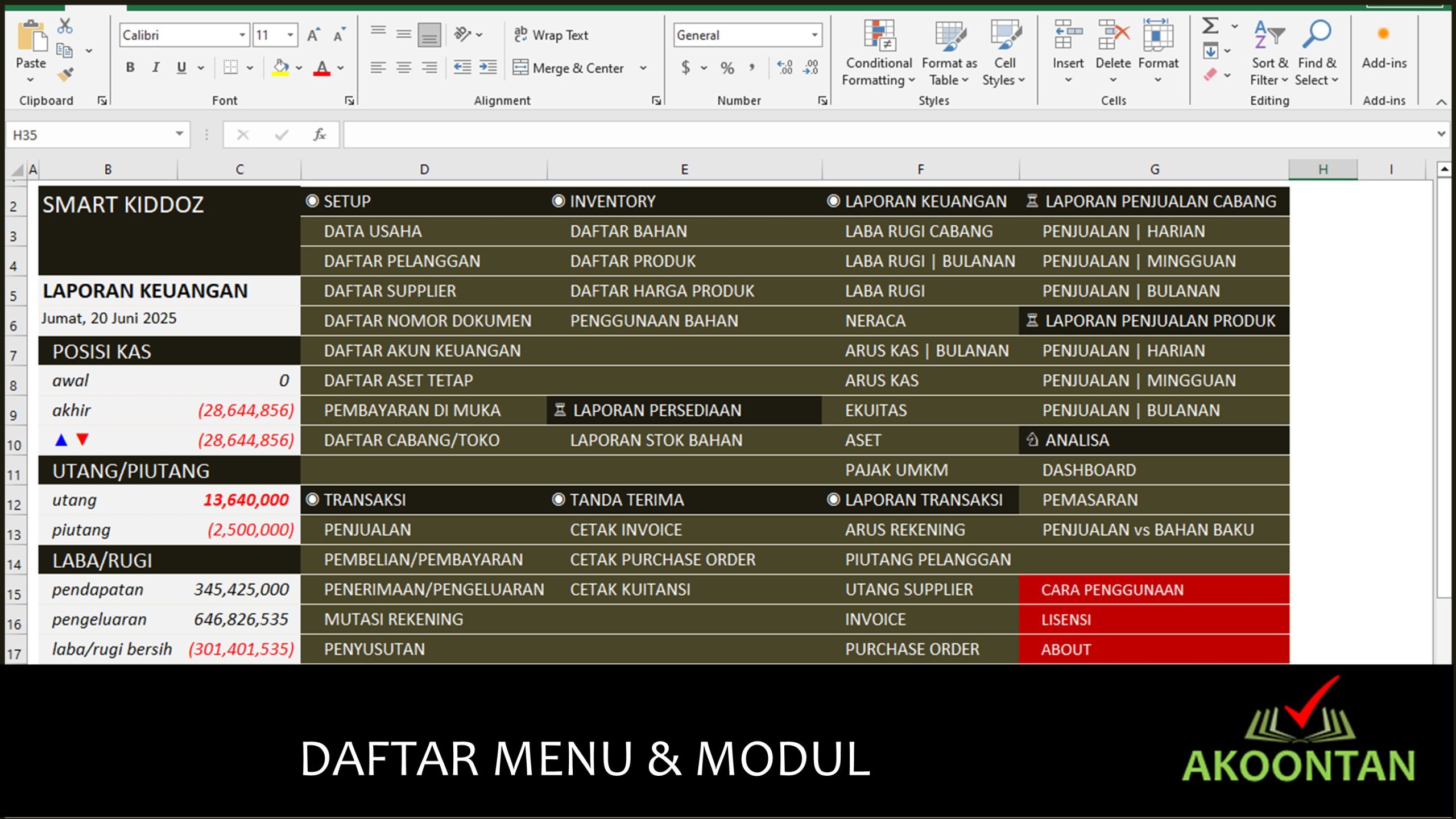 Akuntansi Klinik Tumbuh Kembang Anak - Menu dan Modul